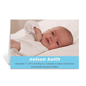 Personalised Baby Blue Photo Cards, 5