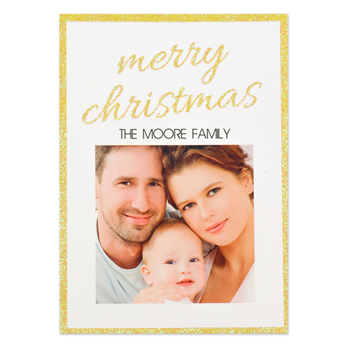 Personalised Glitter Christmas Invitation Cards