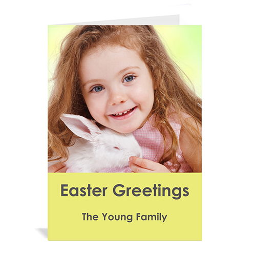 Personalised Easter Yellow Photo Greeting Cards, 5