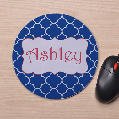 Custom Printed Blue Clover Design Mouse Pad