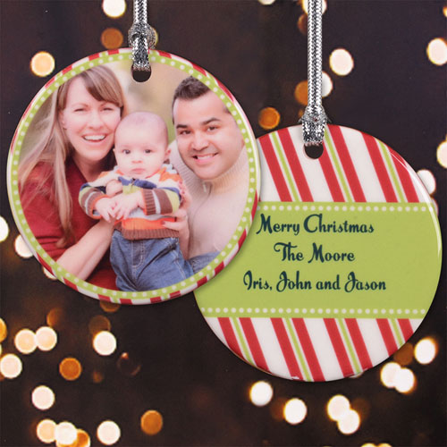 Season Of Cheer Personalised Photo Porcelain Ornament