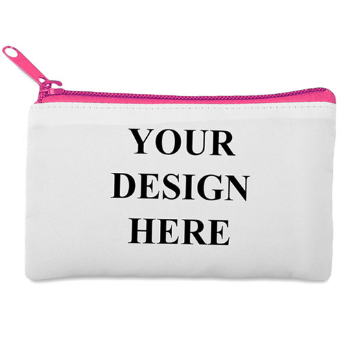 Custom Full Colour Print Medium (2 Side Same Image) Hot Pink Zipper