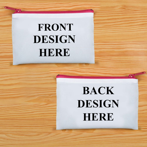 Custom Full Colour Print Medium (2 Side Different Image)_Hot Pink Makeup Bag