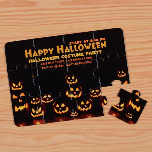 Personalised Halloween Puzzle Invite