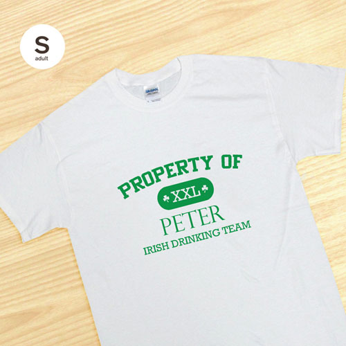 Personalised Irish Drinking Team, White T Shirt