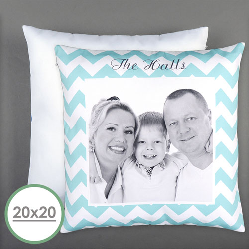Chevrons Personalised Photo Large Pillow Cushion Cover 20