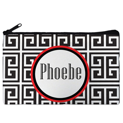 Black Grid Personalised Cosmetic Bag