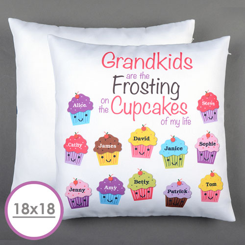 Twelve Cupcakes Personalised Large Cushion 18