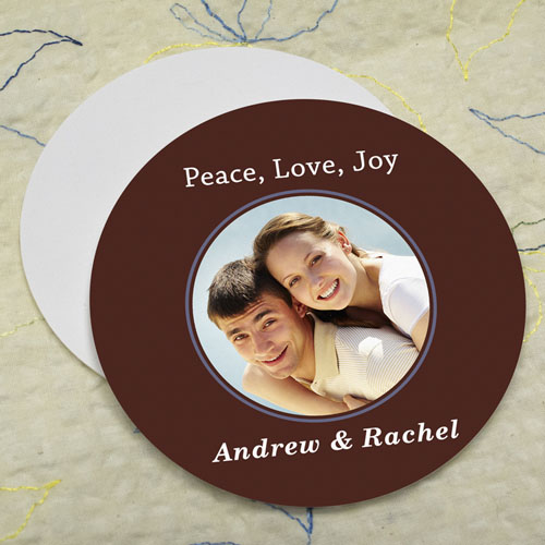 Chocolate Personalised Photo Round Cardboard Coaster