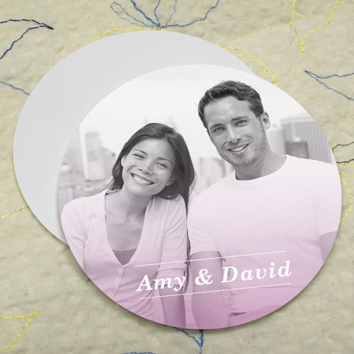 Simple Pink Personalised Photo Round Cardboard Coaster