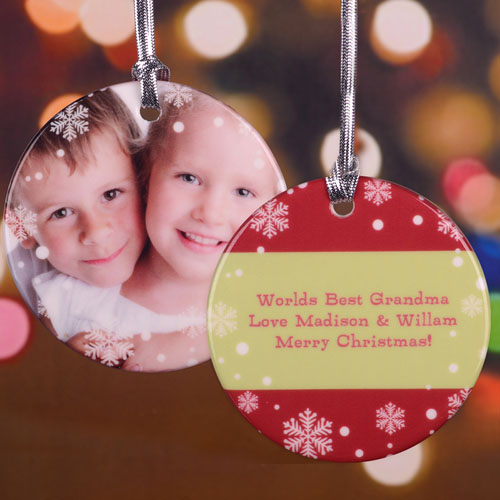 Christmas Snowflake Personalised Photo Porcelain Ornament
