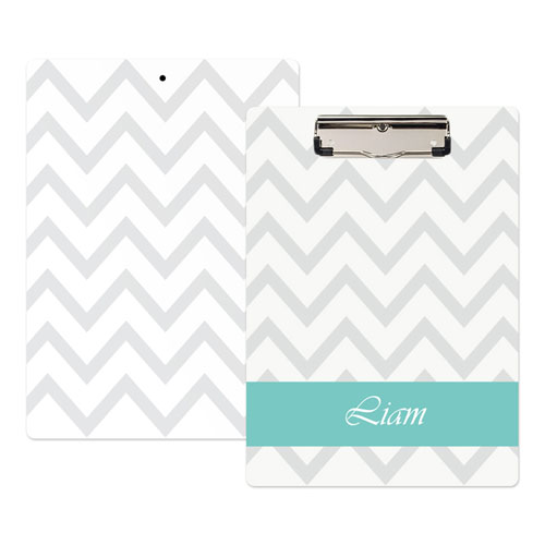 Grey Chevron Personalised Clipboard