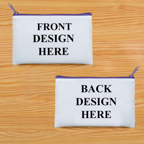 Custom Full Colour Print Medium (2 Side Different Image) Purple Cosmetic Bag