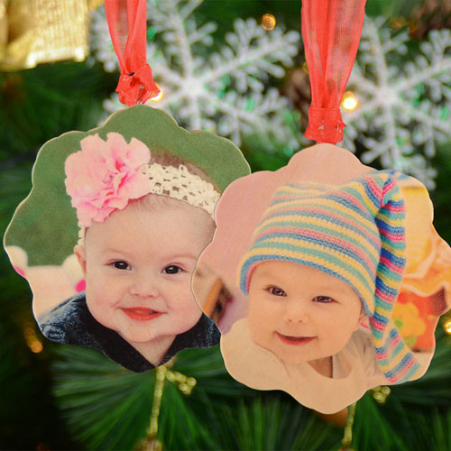 Personalised Wooden Photo Snowflake Ornament