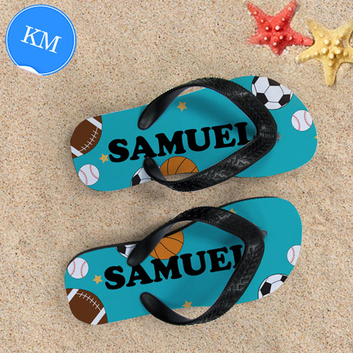 Balls Personalised Flip Flops, Kids Medium