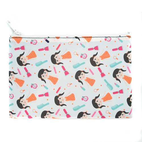 Custom Full Colour Print Medium (2 Side Same Image) Silver Zipper