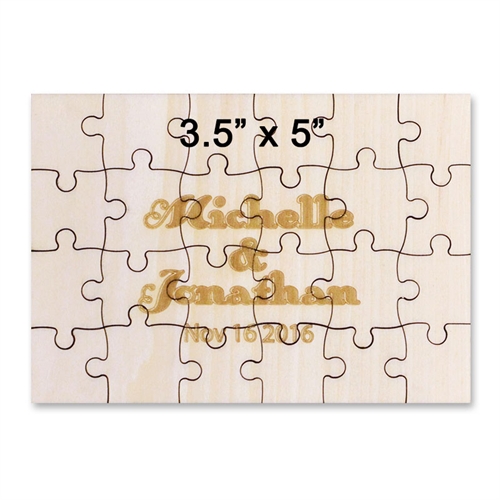 3.5 x 5 Mini Wooden Engraved Jigsaw Puzzle  (24 pieces)