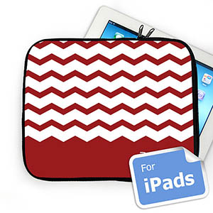 Custom Name Red Chevron Ipad Sleeve