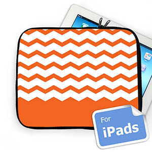 Custom Initials Orange Chevron Ipad Sleeve