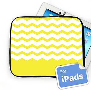 Custom Name Yellow Chevron Ipad Sleeve