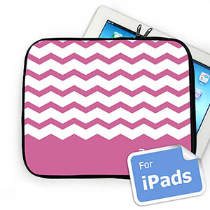 Custom Name Pink Chevron Ipad Sleeve