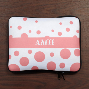 Personalised Initials Pink Retro Circles Ipad Sleeve