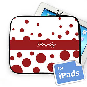 Custom Name Red Retro Circles Ipad Sleeve
