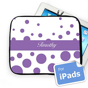 Custom Name Lavender Retro Circles Ipad Sleeve
