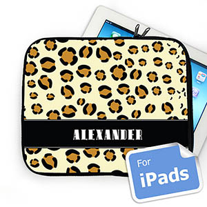 Custom Name Leopard Pattern Ipad Sleeve