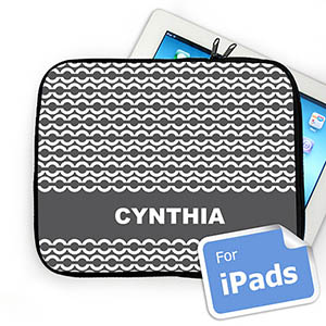 Custom Name Grey Chain Ipad Sleeve