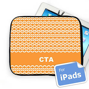 Custom Initials Orange Chain Ipad Sleeve