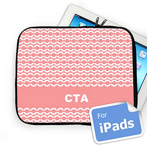 Custom Initials Pink Chain Ipad Sleeve