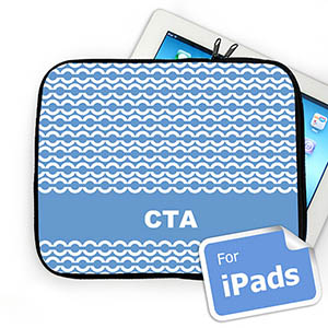 Custom Initials Sky Blue Chain Ipad Sleeve