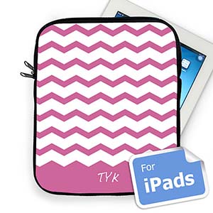 Custom Initials Lavender Chevron Ipad Sleeve