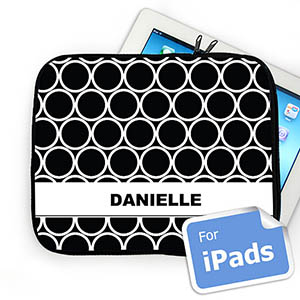 Custom Name Black Hoopla Ipad Sleeve