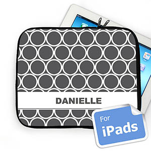 Custom Name Grey Hoopla Ipad Sleeve