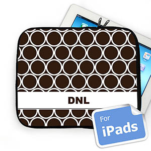 Custom Initials Chocolate Hoopla Ipad Sleeve
