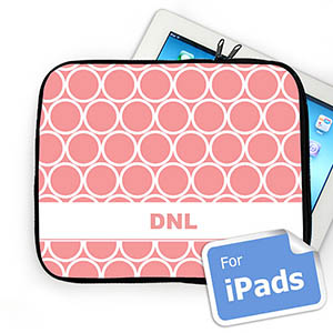 Custom Initials Pink Hoopla Ipad Sleeve