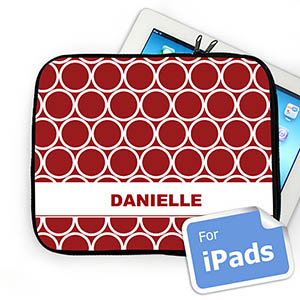 Custom Name Red Hoopla Ipad Sleeve