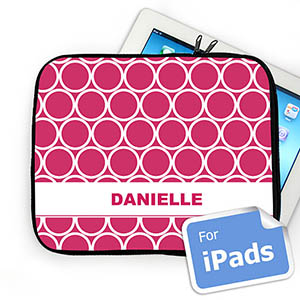 Custom Name Hot Pink Hoopla Ipad Sleeve