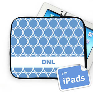 Custom Initials Sky Blue Hoopla Ipad Sleeve