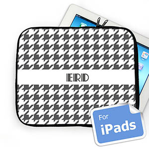 Custom Initials Grey Hounds Tooth Ipad Sleeve