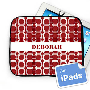 Custom Name Red Links Ipad Sleeve