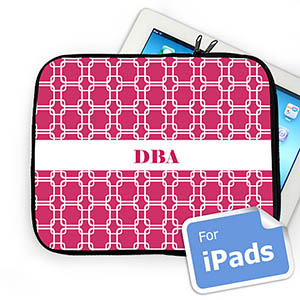Custom Initials Hot Pink Links Ipad Sleeve