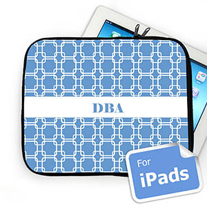 Custom Initials Sky Blue Links Ipad Sleeve