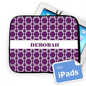 Custom Name Purple Links Ipad Sleeve