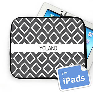 Custom Name Grey Lkat Ipad Sleeve