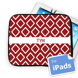 Custom Initials Red Lkat Ipad Sleeve