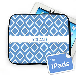Custom Name Sky Blue Lkat Ipad Sleeve