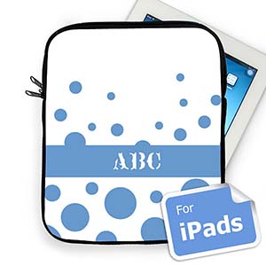 Custom Initials Sky Retro Circles Ipad Sleeve